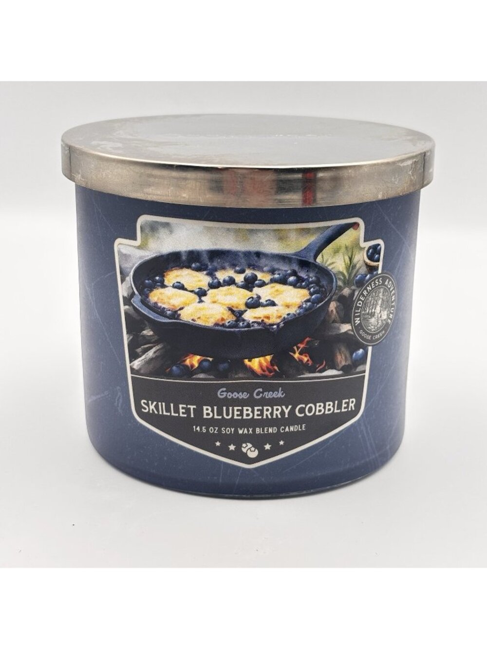 Goose Creek Skillet Blueberry Cobbler 3 Wick Jar Candle 14.5 oz Camping Fall